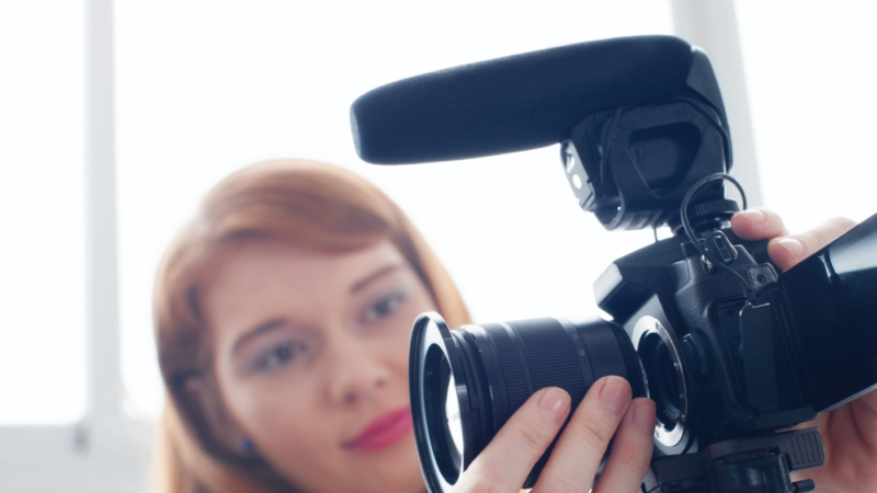 While you can use the built-in mic to record your audio, you’ll get much better results using an external microphone.