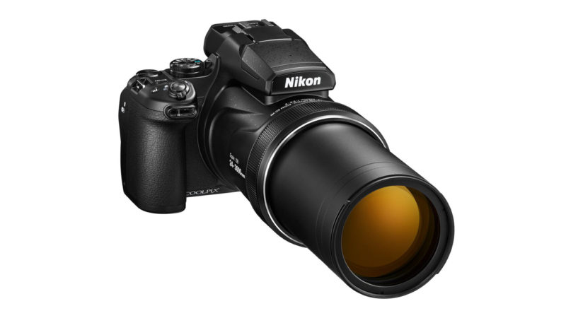 The COOLPIX P1000 angled shot