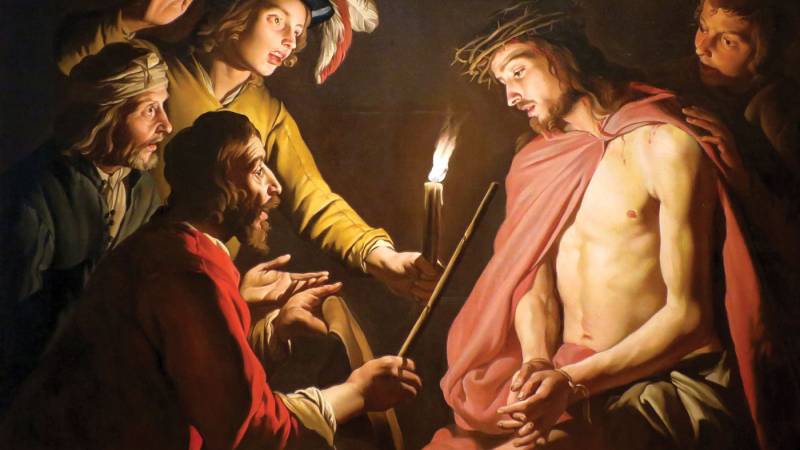 1635 painting by Mattias Stom showing the fall off of candle light.