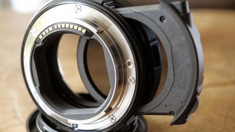 Lens adapter with ND filter built in