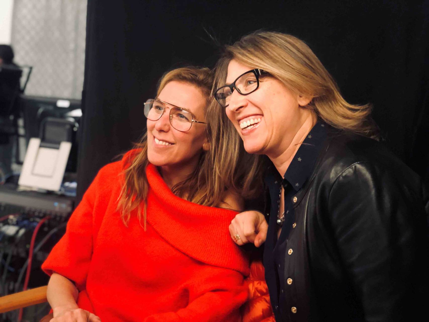 Amy Berg and Lauren Greenfield on the set of a Girl Culture Films production Photo Kamaryn Potter
