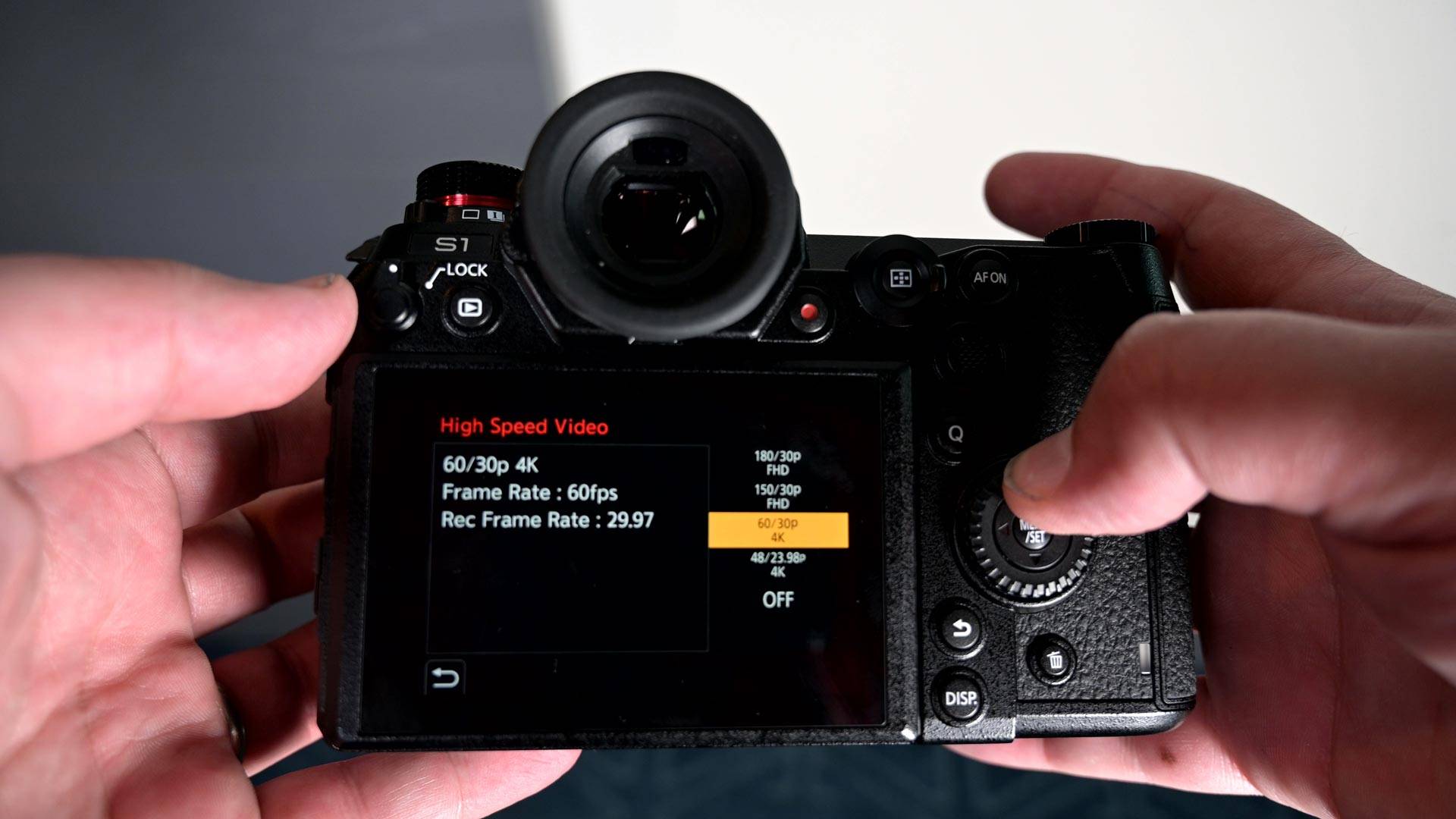 Pansonic Lumix S1 review - accessing the menu