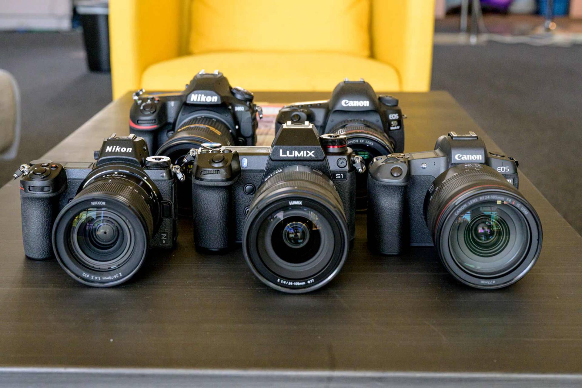 collection of relevant camera from Panasonic, Sony, Nikon and Canon