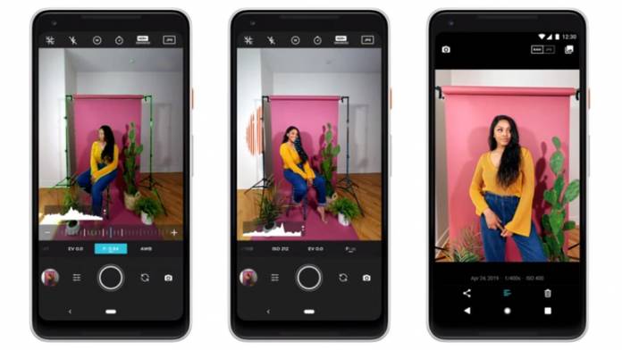 dims (1) Smartphone displaying Moment's Pro Camera app