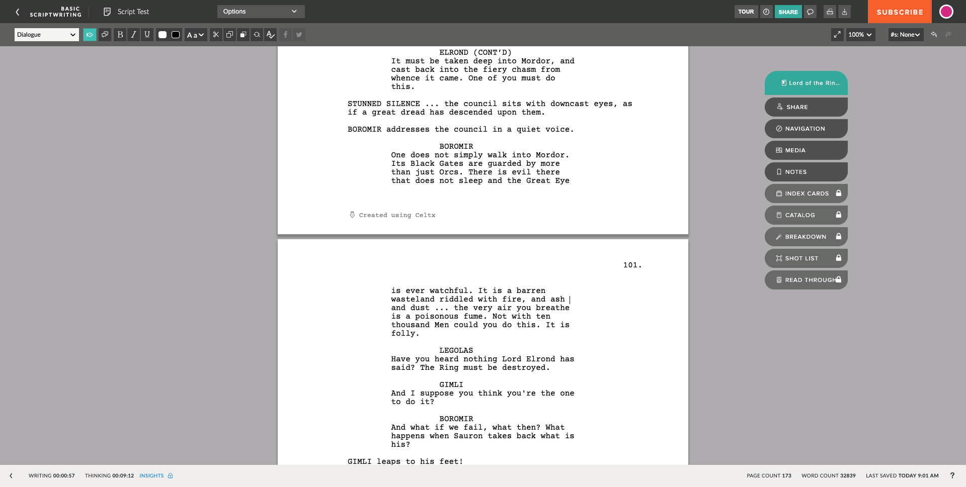 free screenplay software for mac