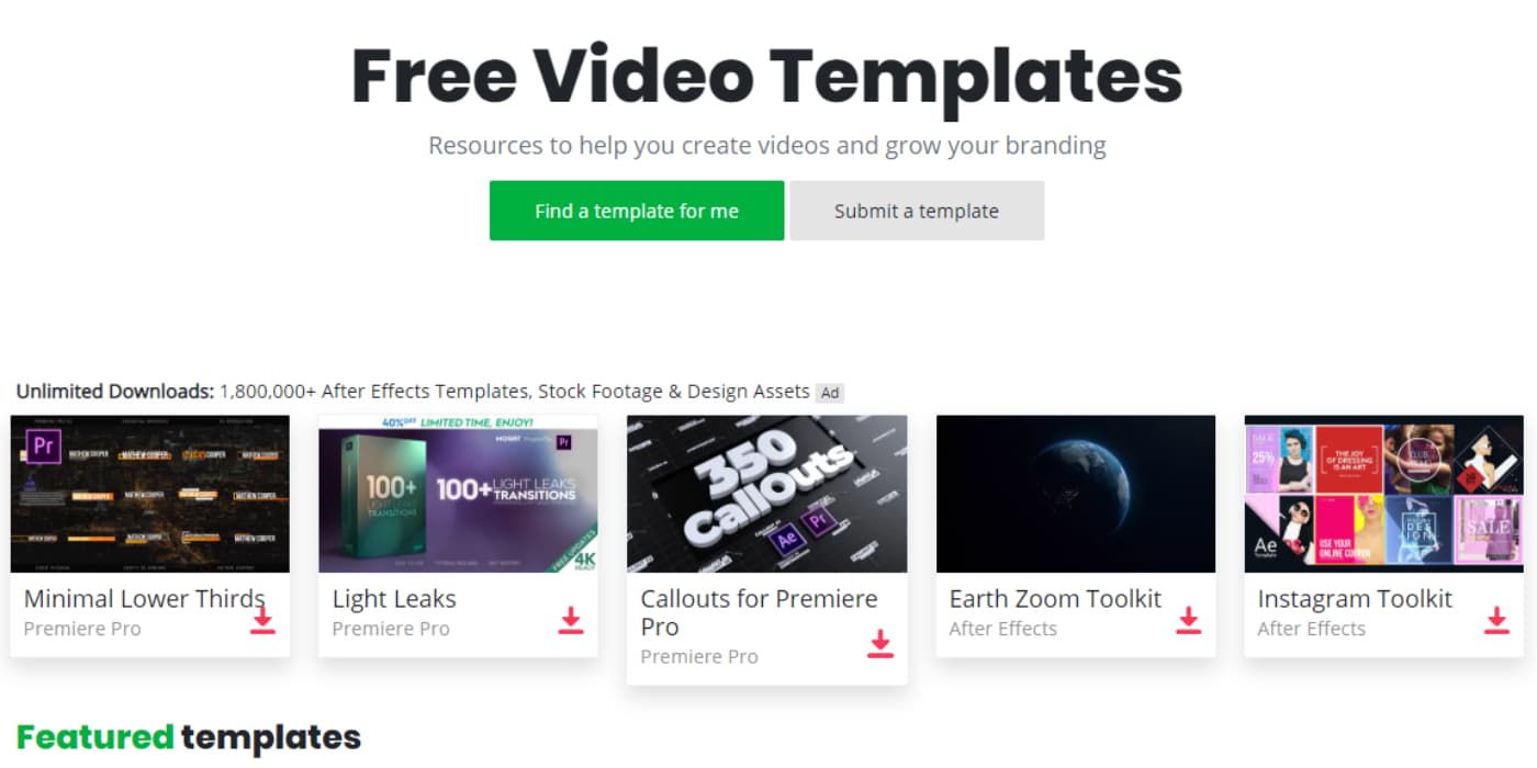Download The Best Free After Effects Templates Sites Videomaker