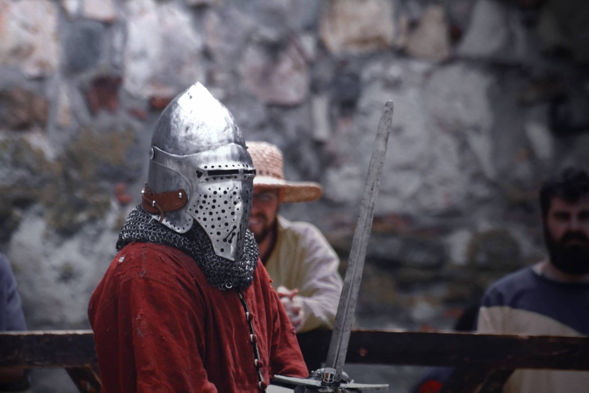 knight participating in a medieval sword fight