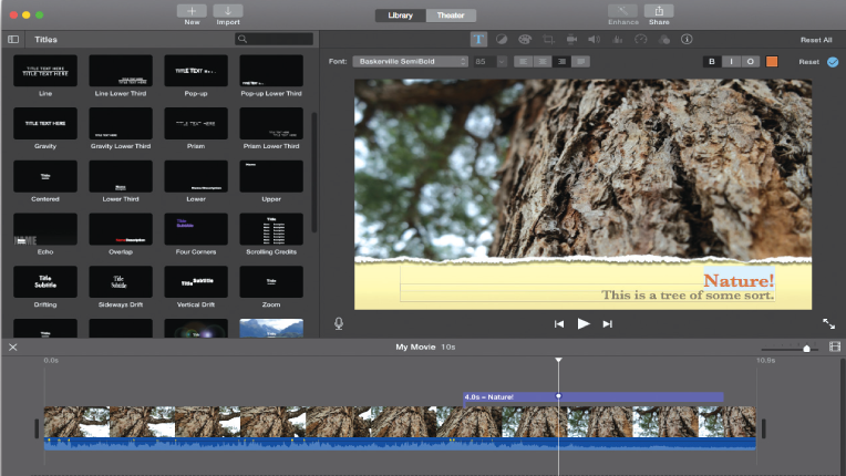 iMovie template