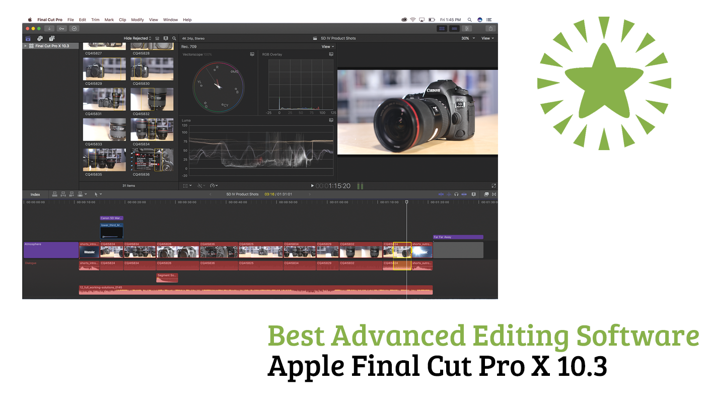 Best Advanced Editing Software Apple Final Cut Pro X 10.3