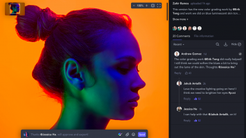 Image of comments about a project on Frame.io